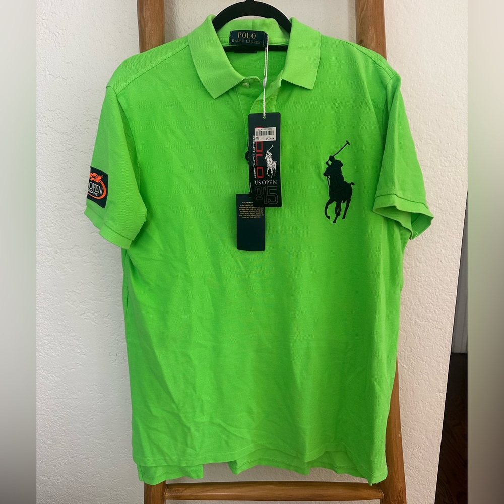 Ralph Lauren Men's Green Polo Shirt US Open 2015 short sleeves